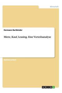 Miete, Kauf, Leasing. Eine Vorteilsanalyse