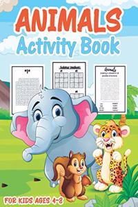 Animal Activity Book for Kids Ages 4-8