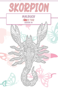 Malbuch - Grosse A4 - Süßes Tier - Skorpion