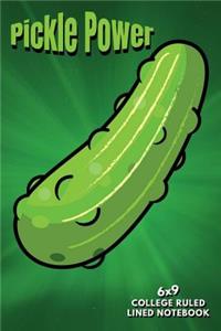 Pickle Power 6x9 College Ruled Lined Notebook