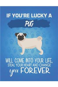 If You're Lucky A Pug Will Come Into Your Life, Steal Your Heart And Change You Forever