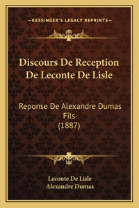 Discours de Reception de LeConte de Lisle