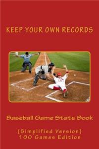 Baseball Game Stats Book
