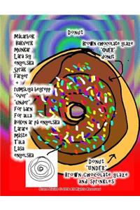 Målarbok Bakverk munkar Lära sig engelska Språk färger + rumsliga begrepp 