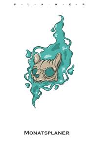 gruseliger Totenkopf Katze Monatsplaner
