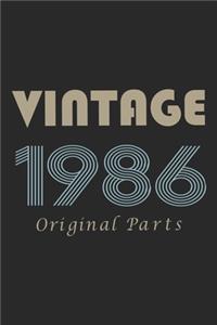 Retro Birthday - Vintage 1986 Notebook Original Parts Gift