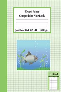 Graph Composition Notebook 4 Squares per inch 4x4 Quad Ruled 4 to 1 / 8.5 x 11 100 Pages