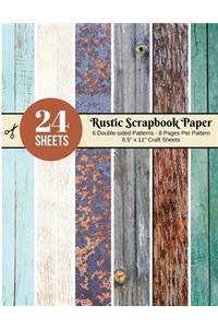 Rustic Scrapbook Paper - 24 Double-sided Craft Sheets