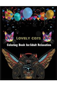 LOVELY CATS Coloring Book for Adult Relaxation