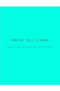 Monthly Bill Planner Budget Tracker and Financial Organizer Notebook