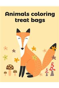 Animals coloring treat bags