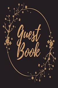 Guest Book - Gold Frame #9 For any occasion Light Green Color Pages 8.5 x 8.5 Inches 82 pages