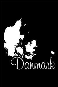 Danmark - Black Lined Notebook with Margins (Denmark)