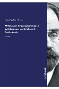 Mitteilungen der Zentralkommission zur Erforschung und Erhaltung der Baudenkmale