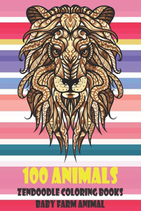 Zendoodle Coloring Books Baby Farm Animal - 100 Animals