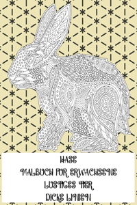Malbuch für Erwachsene - Dicke Linien - Lustiges Tier - Hase