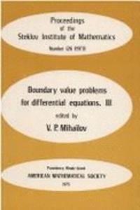 Boundary Value Problems for Differential Equations III
