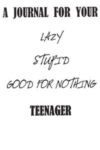 Journal for Your Lazy Stupid Good for Nothing Teenager