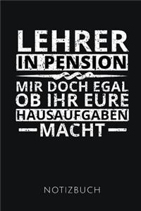 Lehrer in Pension Notizbuch