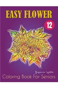 Easy Flower Coloring Book for Seniors