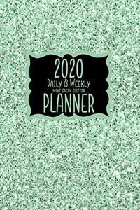2020 Daily & Weekly Mint Green Glitter Planner