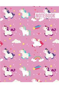 Notebook: Pink Unicorn Composition Notebook: Wide Ruled Notebook Journal