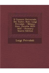 Il Censore Universale, Dei Teatri. Red.
