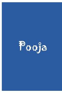Pooja - Blue Personalized Notebook / Journal / Blank Lined Pages / Soft Matte