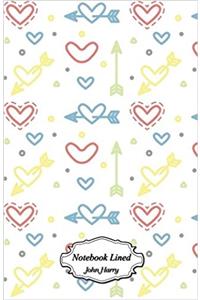 Mini Heart Pattern Notebook: Blank Lined Page Softcover Journal
