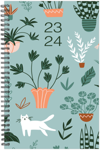 Houseplants 2023-24 Academic 3.5 X 6.5 Small Spiral Softcover Planner