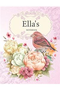 Ella's Notebook: Premium Personalized Ruled Notebooks Journals for Women and Teen Girls