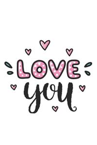 Love you Notebook Blank Composition Book, valentines day journal, valentines Notebook Gift, Love you Journal