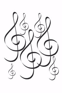 Notenschlüssel - Herzschläge Violinenschlüssel Musik Notenbuch, Notenlinien, Notizbuch, Notizblock, 120 Seiten, Souvenir Geschenk Buch, auch als Dekoration geeignet zum Geburtstag oder Weihnachten