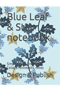 Blue Leaf & Star notebook
