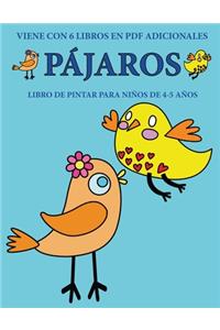 Libro de pintar para niños de 4-5 años (Pájaros)