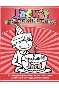 Jack's Birthday Coloring Book Kids Personalized Books