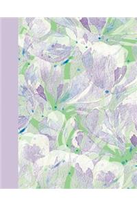 Journal: Watercolor Floral Abstract (Purple and Green) 8x10 - Lined Journal - Writing Journal with Blank Lined Pages