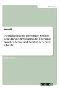 Die Bedeutung des Freiwilligen Sozialen Jahres für die Bewältigung des Übergangs zwischen Schule und Beruf an der ersten Schwelle