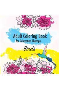 Birds. Adult Coloring Book for Relaxation Therapy