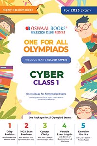 Oswaal One For All Olympiad Previous Yearsâ€™ Solved Papers, Class-1 Cyber Book (Useful book for all Olympiads) (For 2023 Exam)