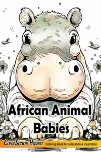 African Animal Babies Coloring Book