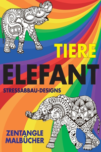 Zentangle Malbucher - Stressabbau-Designs - Tiere - Elefant
