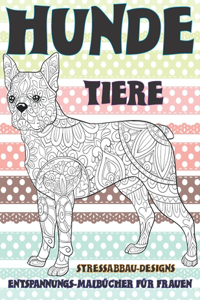 Entspannungs-Malbücher für Frauen - Stressabbau-Designs - Tiere - Hunde