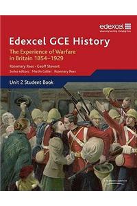 Edexcel GCE History AS Unit 2 C1 The Experience of Warfare in Britain: Crimea, Boer and the First World War, 1854-1929