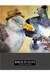 Birds In Hats Journal Blank Lined Notebook