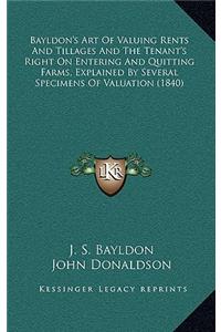 Bayldon's Art of Valuing Rents and Tillages and the Tenant's Right on Entering and Quitting Farms, Explained by Several Specimens of Valuation (1840)