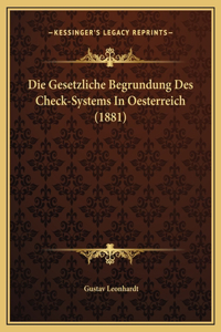 Die Gesetzliche Begrundung Des Check-Systems In Oesterreich (1881)