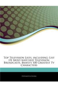 Articles on Top Television Lists, Including: List of Most-Watched Television Broadcasts, Bravo's 100 Greatest TV Characters