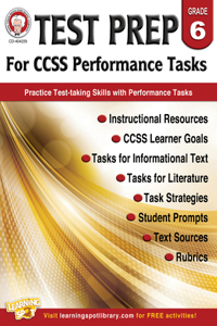 Test Prep for Ccss Performance Tasks, Grade 6