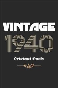 Retro Birthday - Vintage 1940 Notebook Original Parts Gift